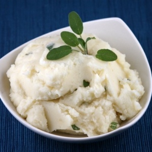 Creamy Mashed Potatoes with Goat Cheese and Fresh Sage