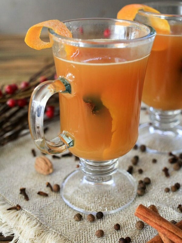 hot mulled ginger spiced cider in a mug