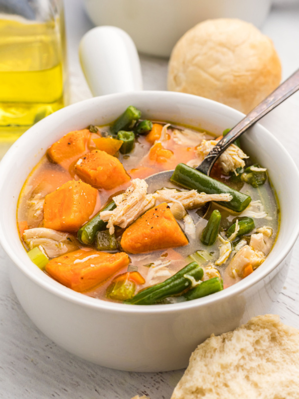 bowl of turkey soup