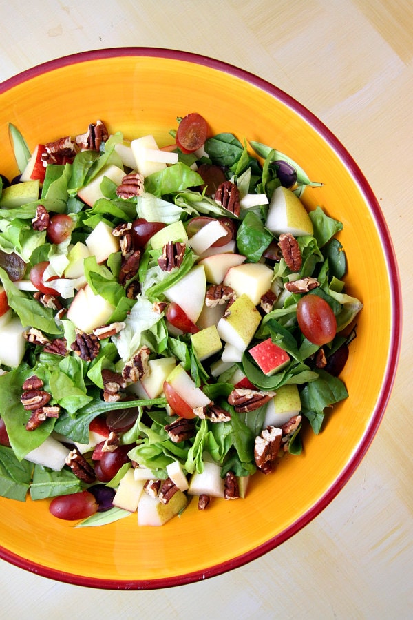 Pear and Apple Salad with Gruyere and Toasted Pecans