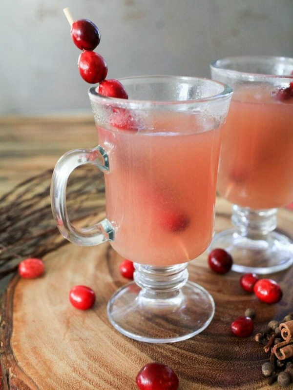 wassail punch in a couple glasses