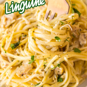 pinterest image for pioneer woman's clam linguine