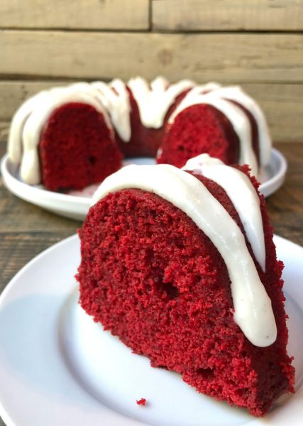 Red Velvet Bundt Cake with Cinnamon Cream Cheese Glaze - Recipe Girl