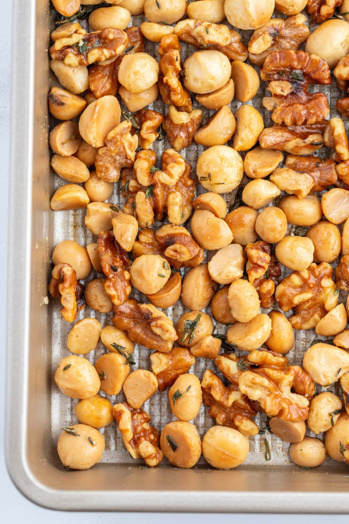 pan with savory nuts on it