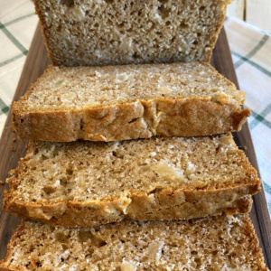 sliced fresh apple bread