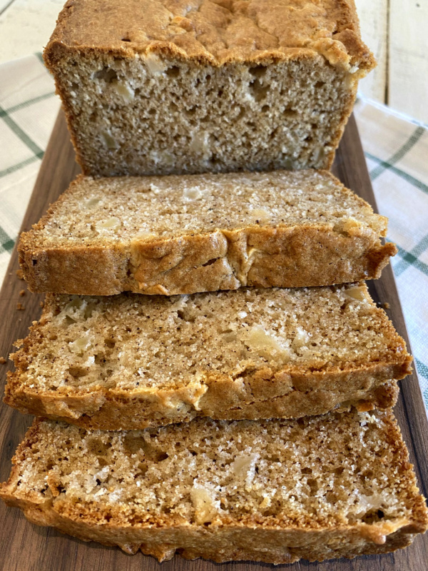 sliced fresh apple bread