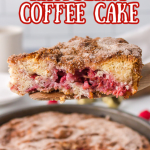 pinterest image for raspberry coffee cake