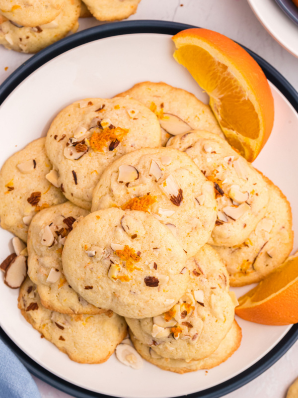 a platter of almond orange wafer cookies