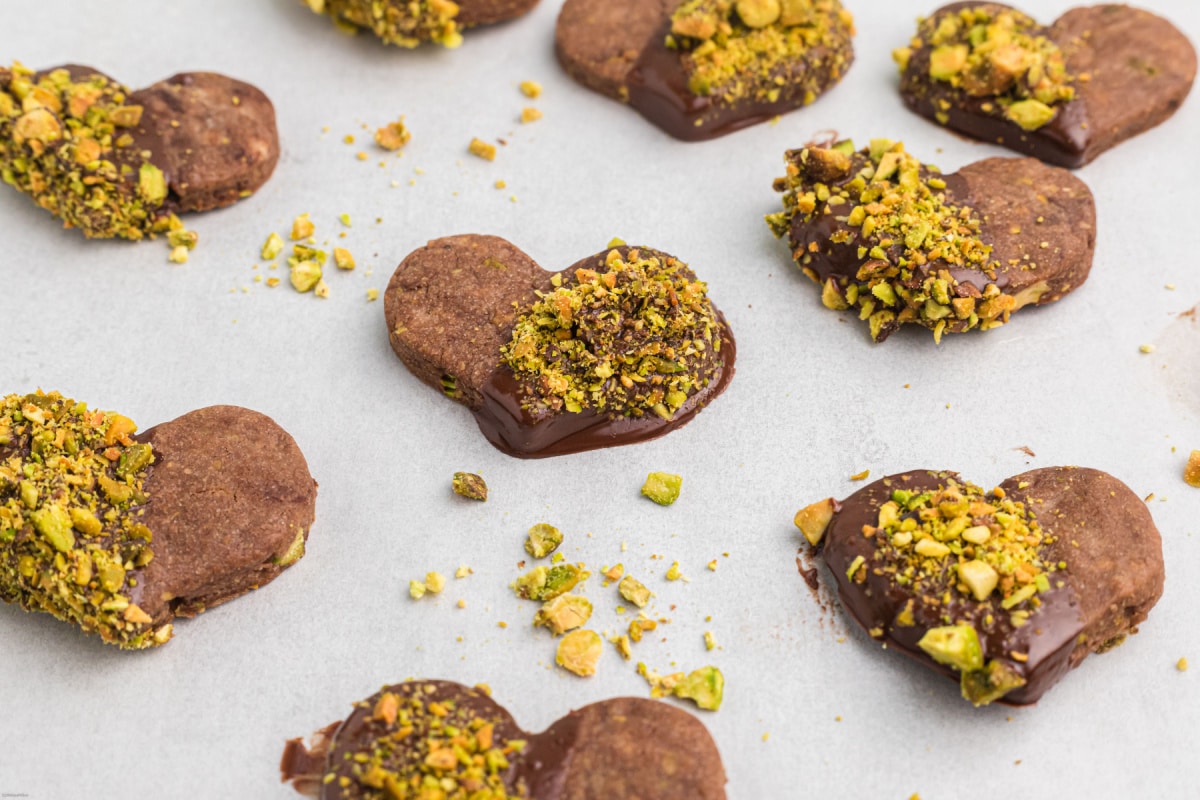 Chocolate Pistachio Cut Out Cookies