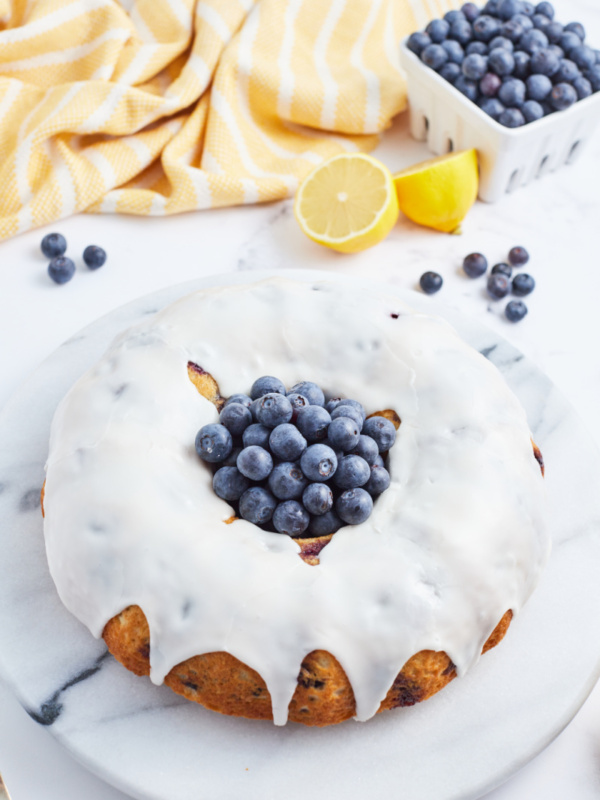 blueberry cake with lemon buttercream