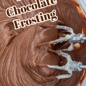 pinterest image for easy chocolate frosting