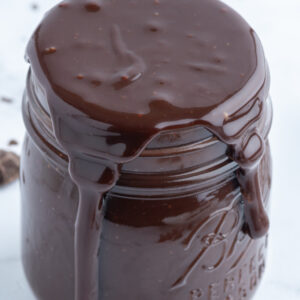 hot fudge sauce in a jar pinterest pin