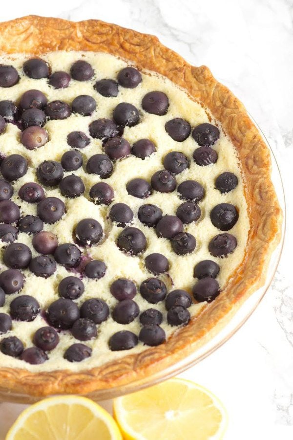 Lemon Blueberry Custard Pie Recipe Girl