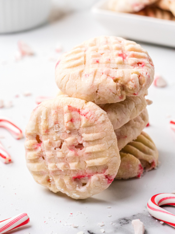 stack of peppermint sugar cookies