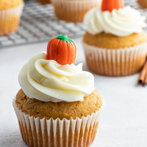 Pumpkin Cupcakes with Cream Cheese Frosting - Recipe Girl