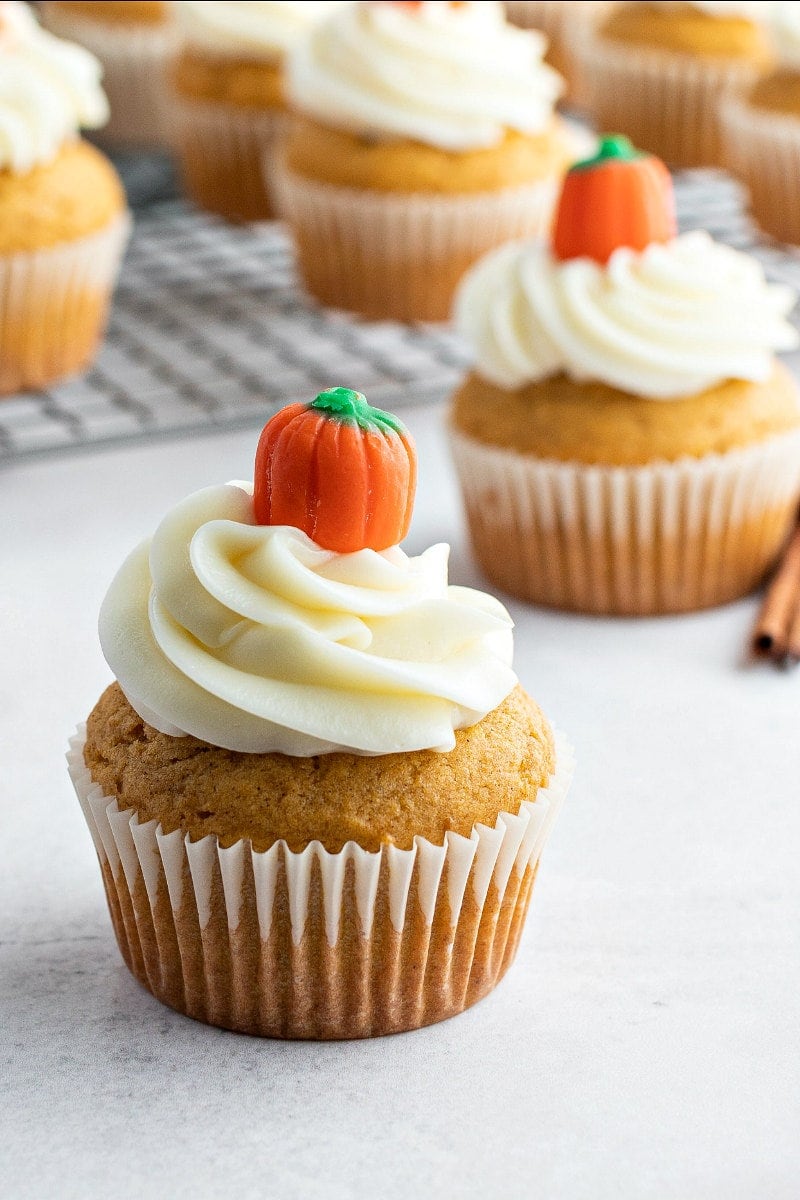 Pumpkin Cupcakes with Cream Cheese Frosting - Recipe Girl