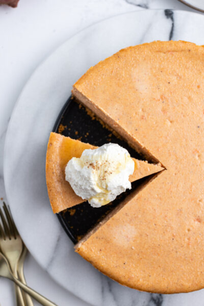 Roasted Sweet Potato Cheesecake with Maple Cream - Recipe Girl