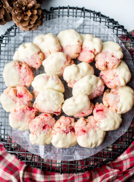 White Chocolate Cherry Shortbread Cookies - Recipe Girl