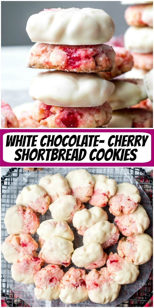 White Chocolate Cherry Shortbread Cookies - Recipe Girl