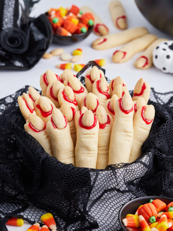 witch finger cookies displayed