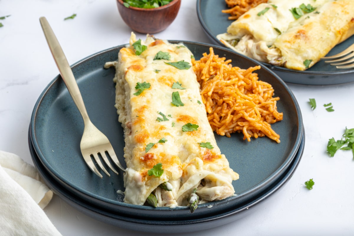 Asparagus and Chicken Enchiladas – Recipe Girl