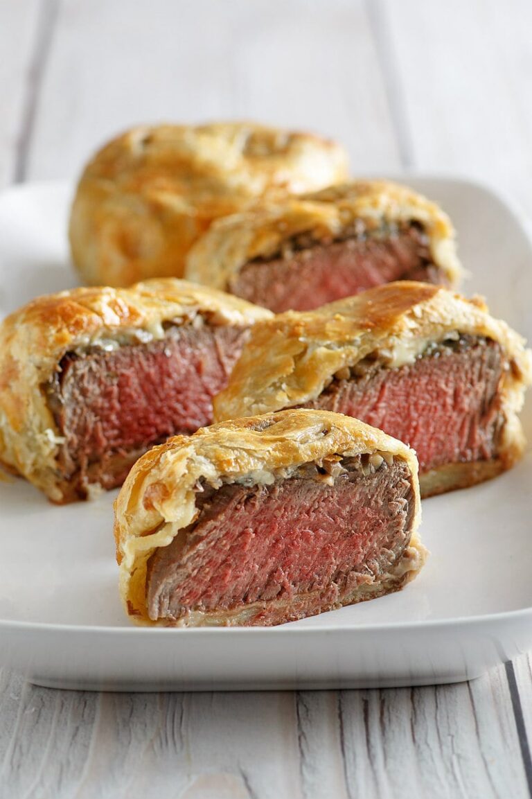 Beef Wellingtons with Gorgonzola and Madeira Wine Sauce - Recipe Girl