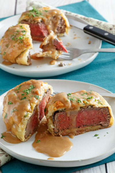 Beef Wellingtons with Gorgonzola and Madeira Wine Sauce - Recipe Girl