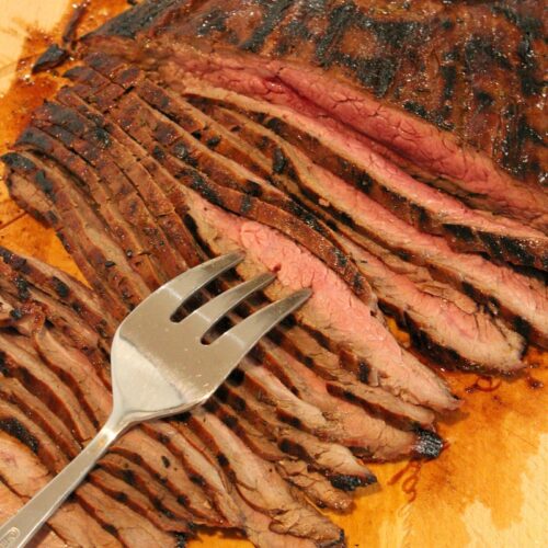 Grilled Flank Steak with Garlic & Rosemary