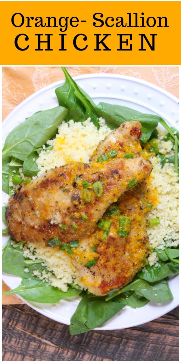 Orange Scallion Chicken with Spinach and Couscous - Recipe Girl