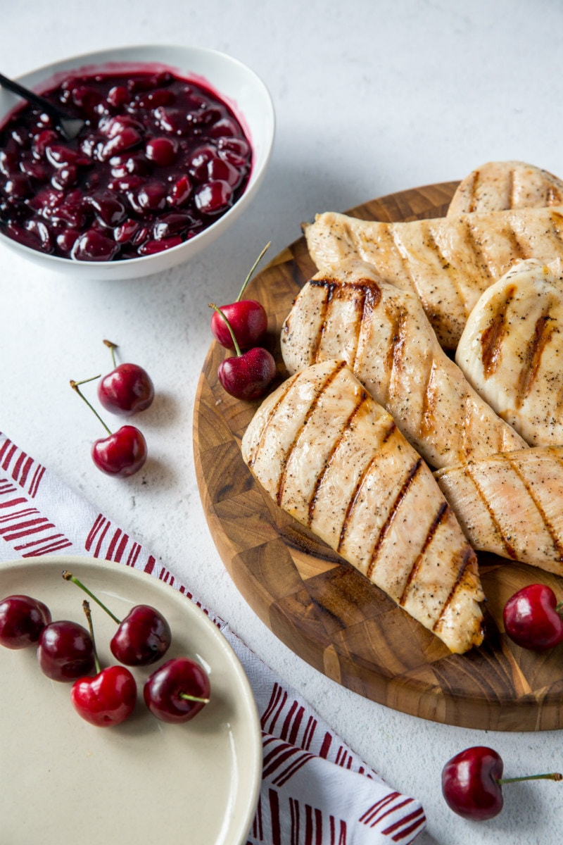 Grilled Chicken served with Cherry Sauce