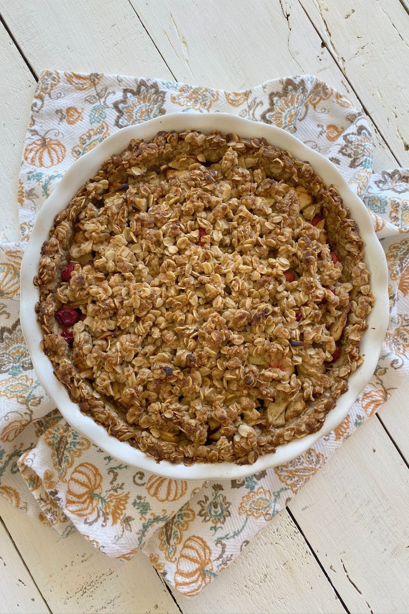 Apple Cranberry Pie with Oatmeal Cookie Crust - Recipe Girl