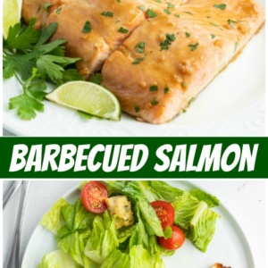 pinterest collage image for barbecued salmon