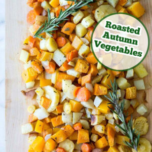 pinterest image for roasted autumn vegetables