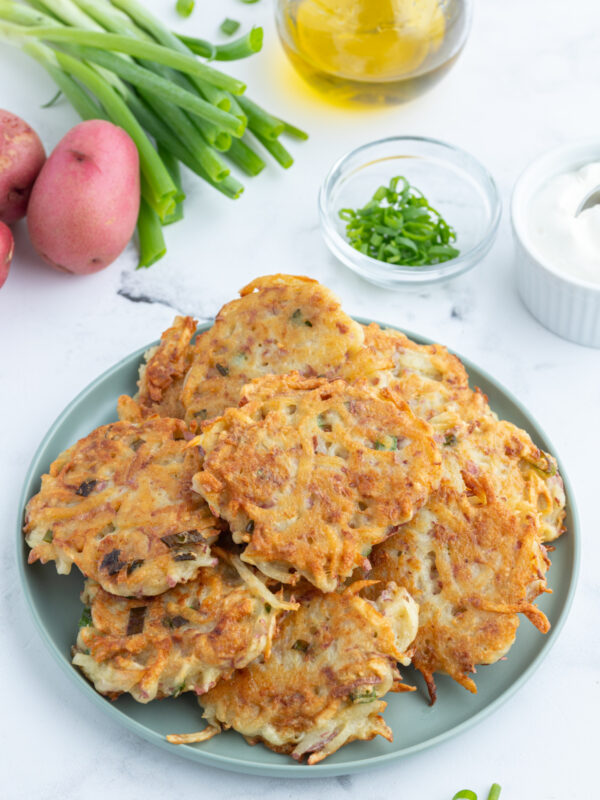 crispy potato pancakes on a plate