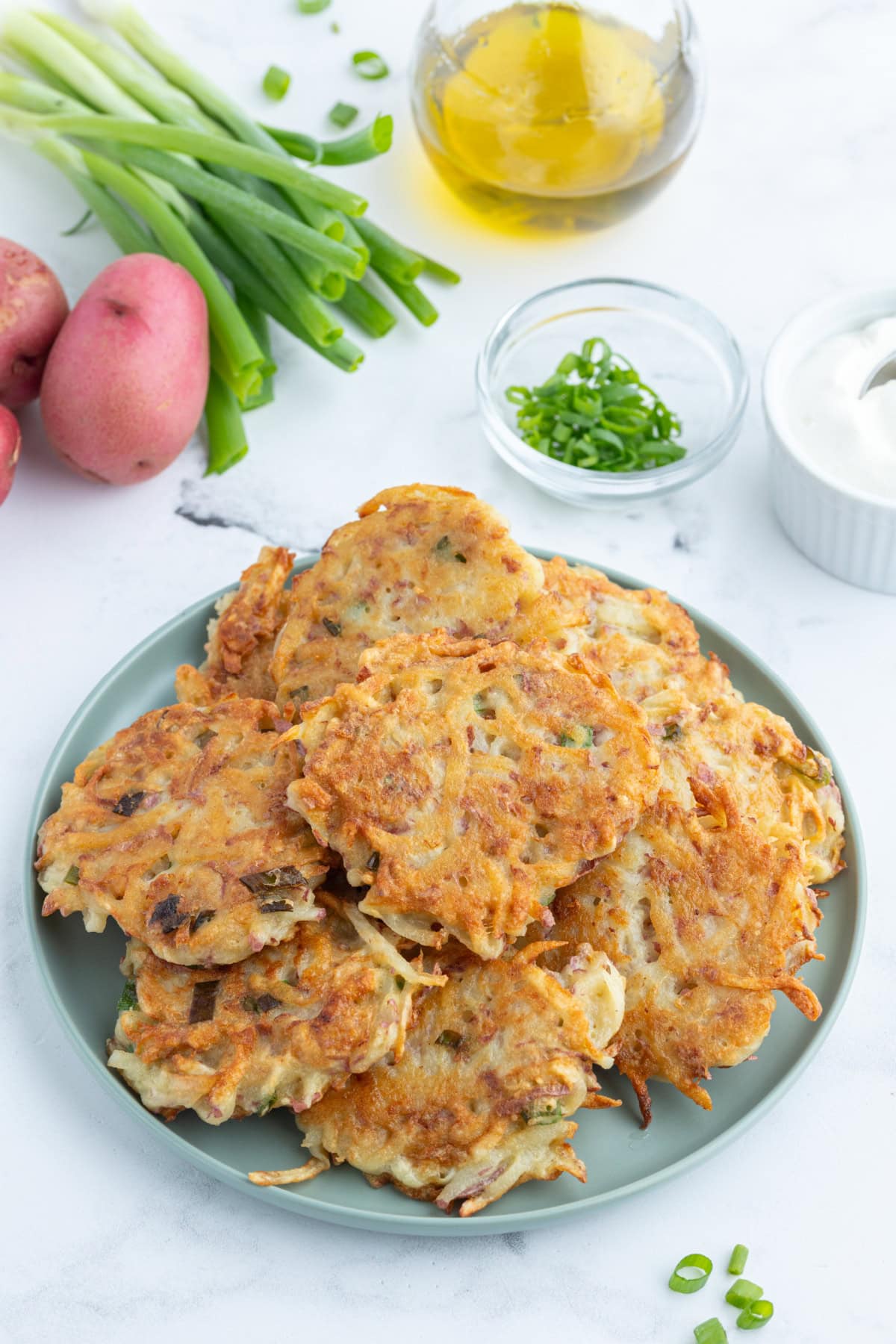 crispy potato pancakes on a plate