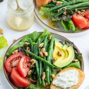 french goat cheese salad on two plates