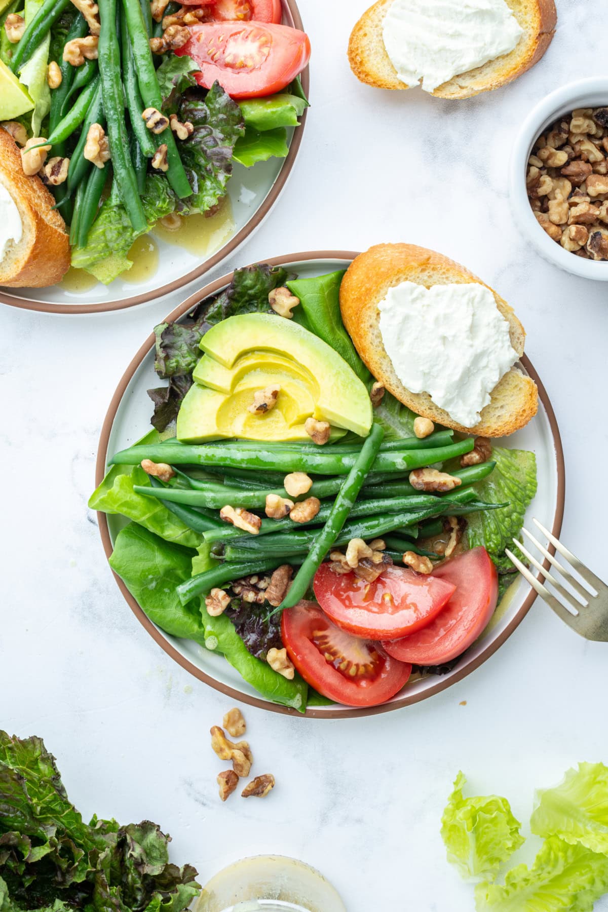 plated french goat cheese salad