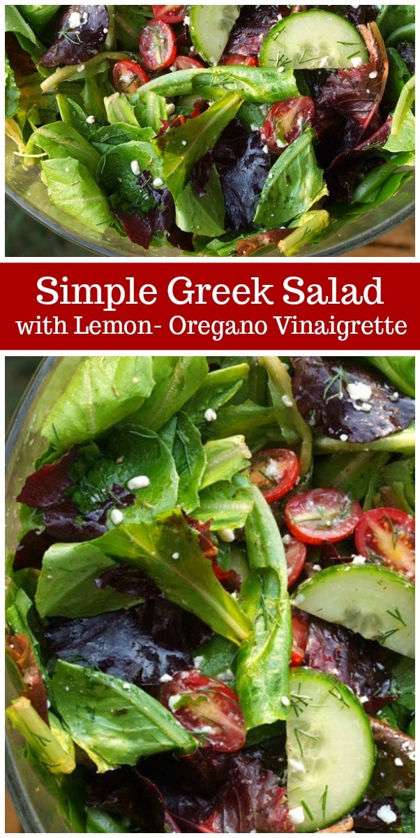 Simple Greek Salad with Lemon Oregano Vinaigrette - Recipe Girl