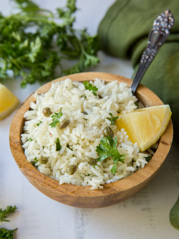 bowl of lemon rice