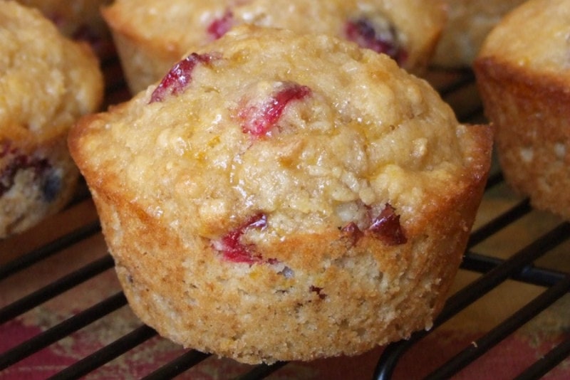 Cranberry Whole Grain Muffins with Sweet Orange Glaze - Recipe Girl