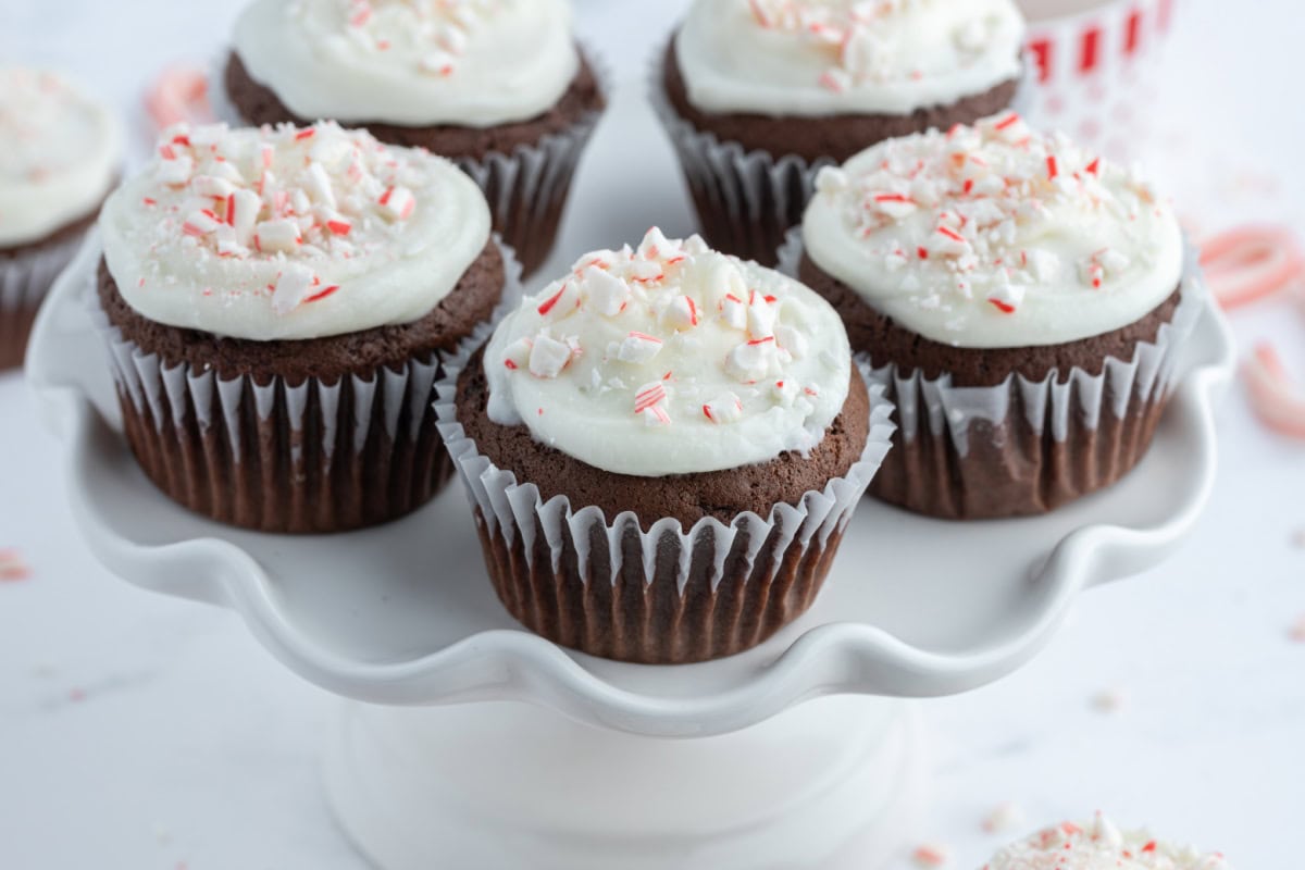 Chocolate Cupcakes with Peppermint Icing