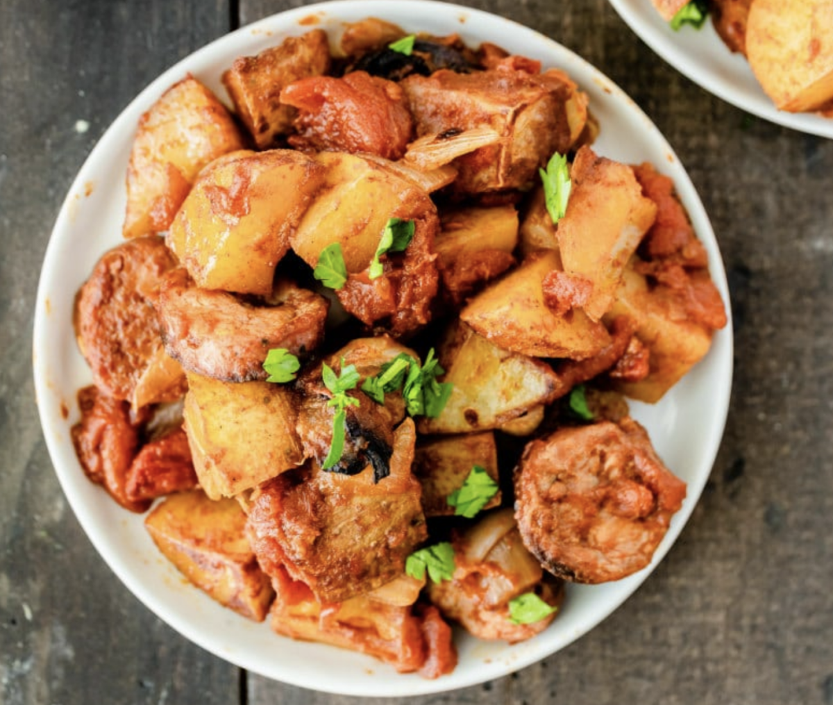 portuguese roasted potatoes in bowl