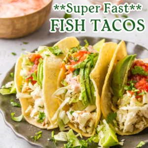 pinterest image for fast fish tacos