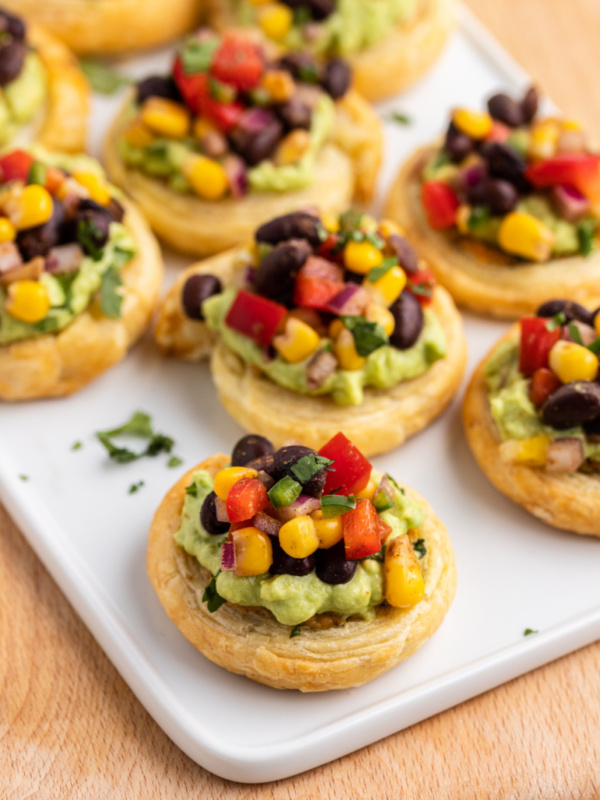 southwestern bruschetta bites on a platter