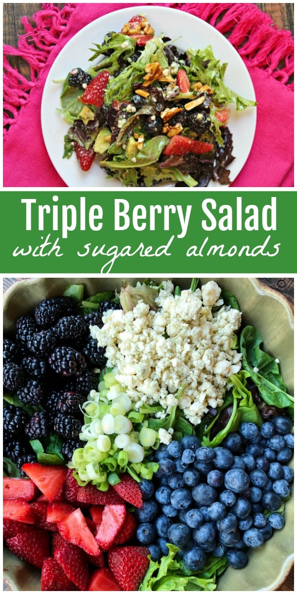 Triple Berry Salad with Sugared Almonds - Recipe Girl