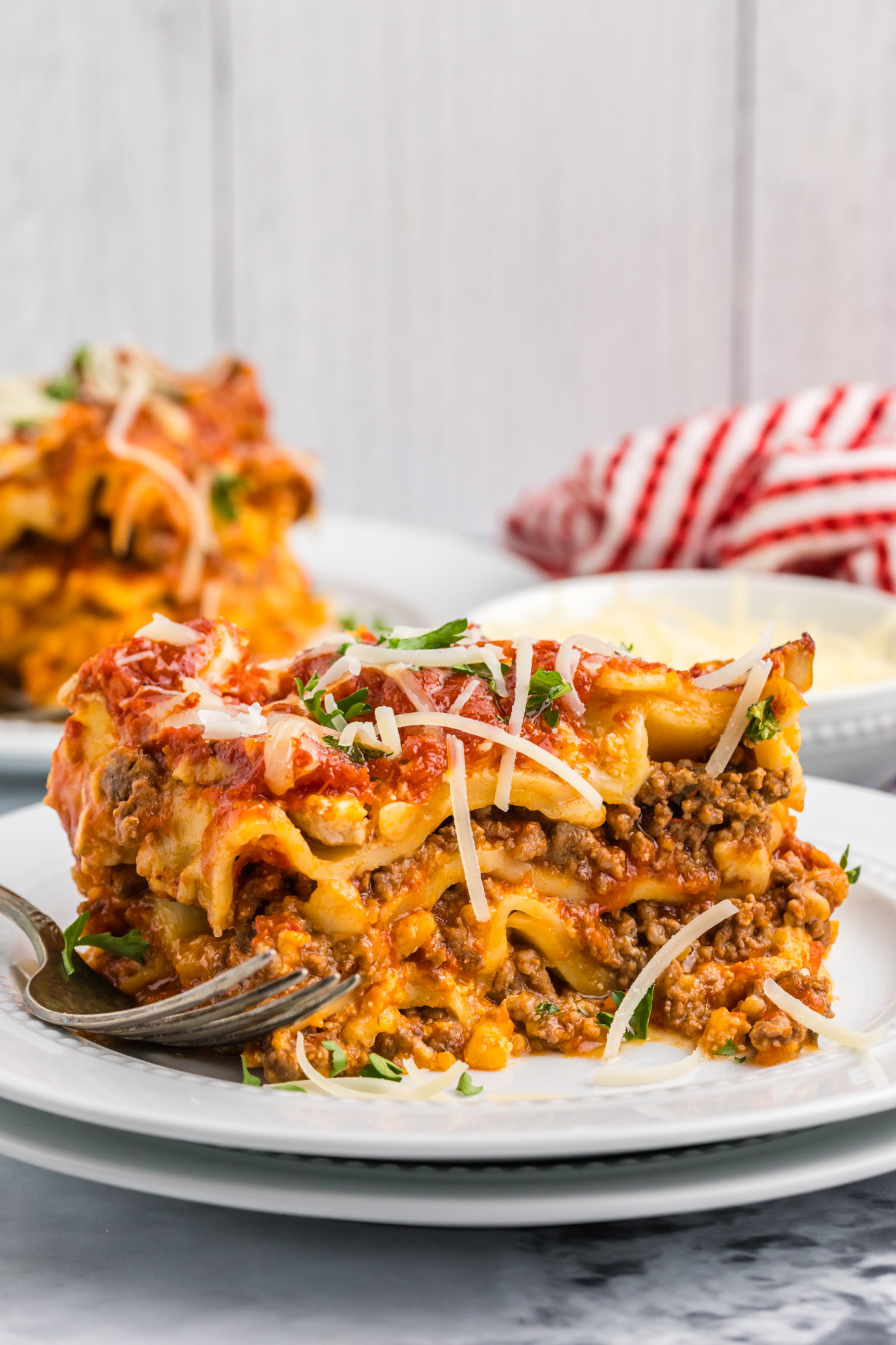 plate of slow cooker lasagna