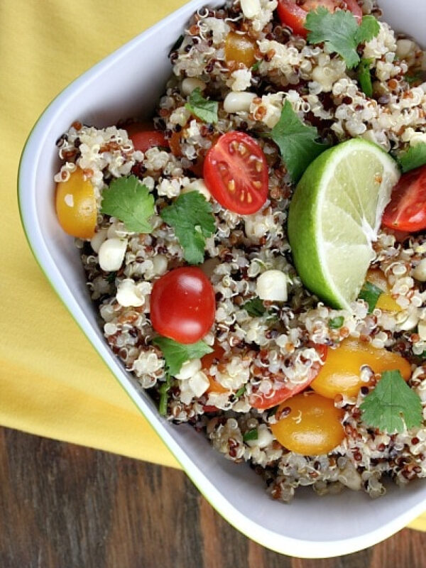 mexican quinoa salad in bowl