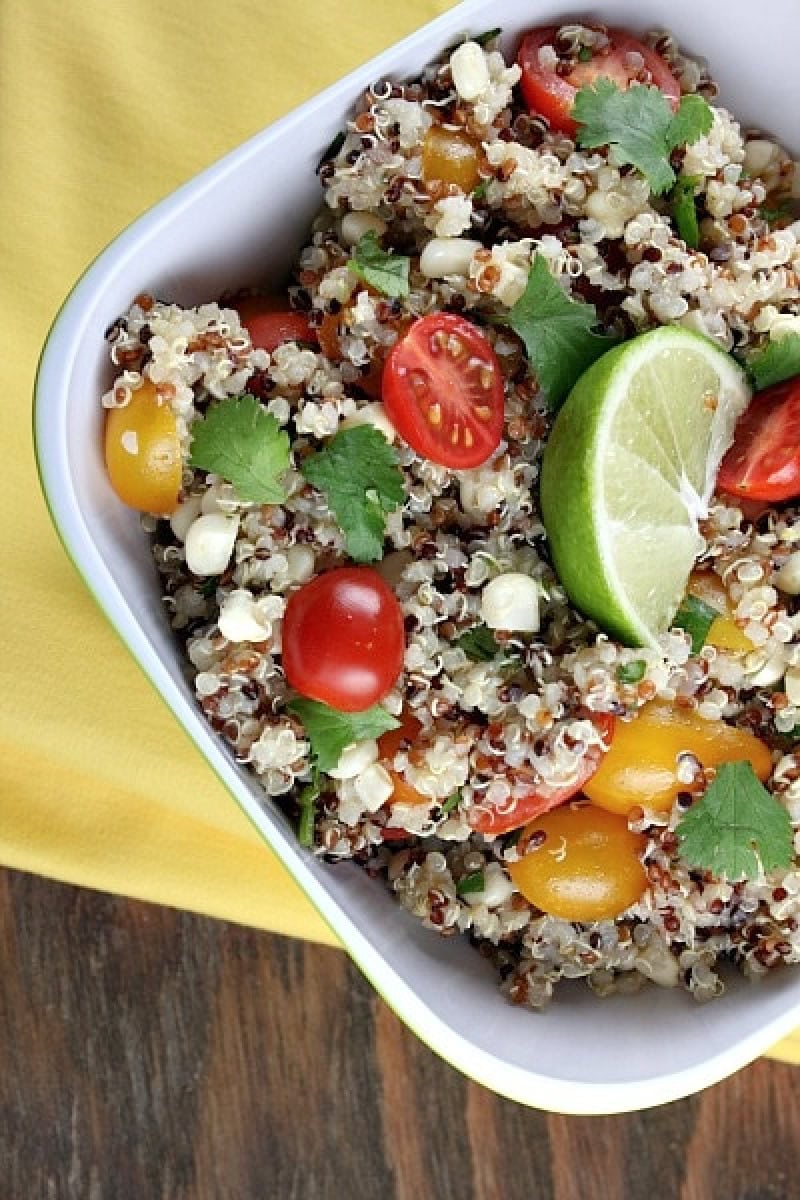 mexican quinoa salad in bowl