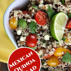 Pinterest image for mexican quinoa salad