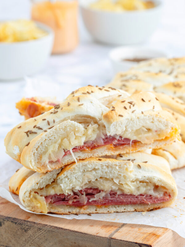 slices of reuben bread stacked